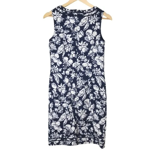 Talbots Blue and White Print Shift/Sheath Dress - Picture 4 of 15